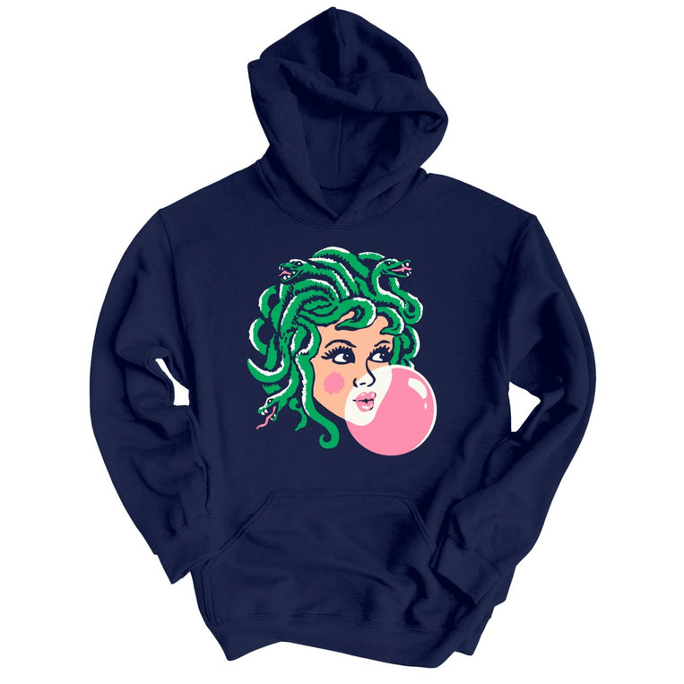 Medusa Bubblegum Graphic Hoodie - Navy