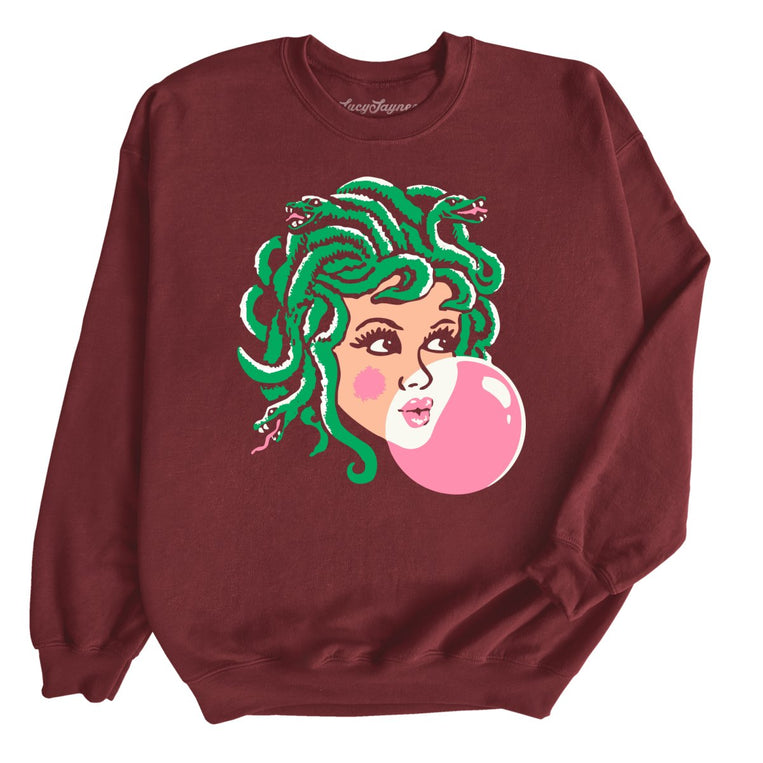 Medusa Bubblegum Graphic Sweatshirt - Maroon