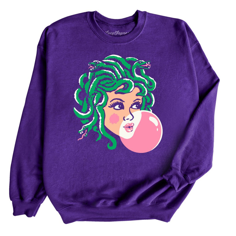 Medusa Bubblegum Graphic Sweatshirt - Purple