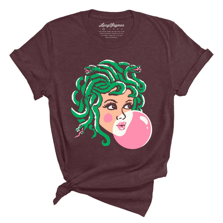 Medusa Bubblegum Graphic Tee - Heather Maroon