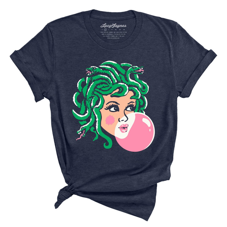 Medusa Bubblegum Graphic Tee - Heather Midnight Navy