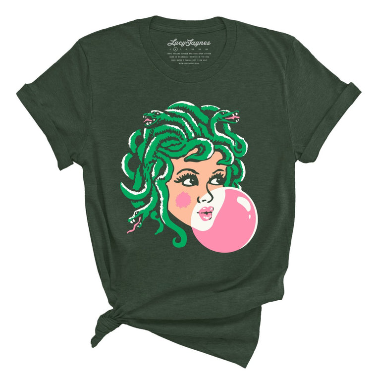 Medusa Bubblegum Graphic Tee - Heather Forest