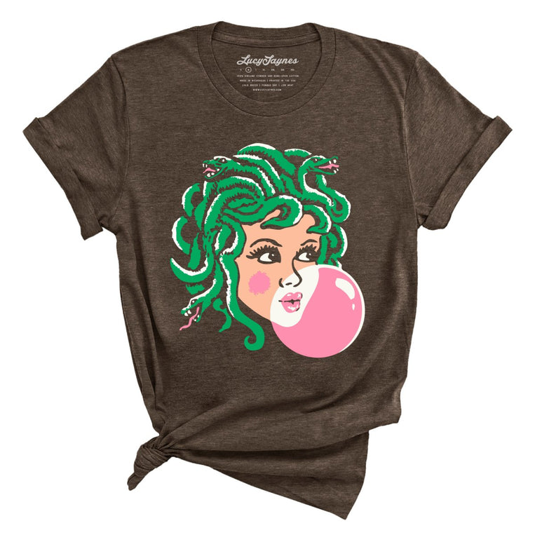 Medusa Bubblegum Graphic Tee - Heather Brown