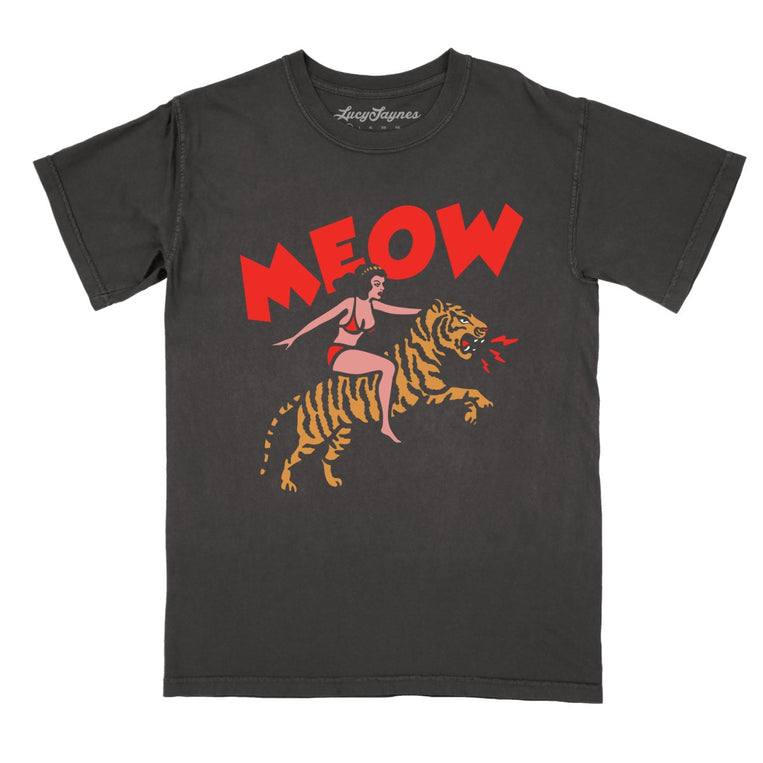 Meow Tiger Comfort Colors Graphic Tee - Pepper