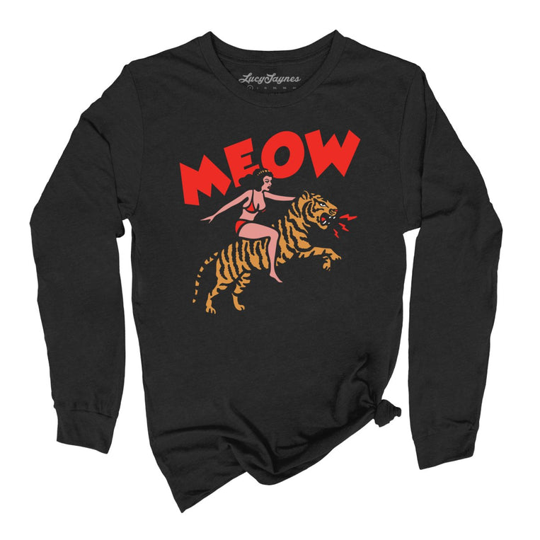 Meow Tiger Graphic Long Sleeve Tee