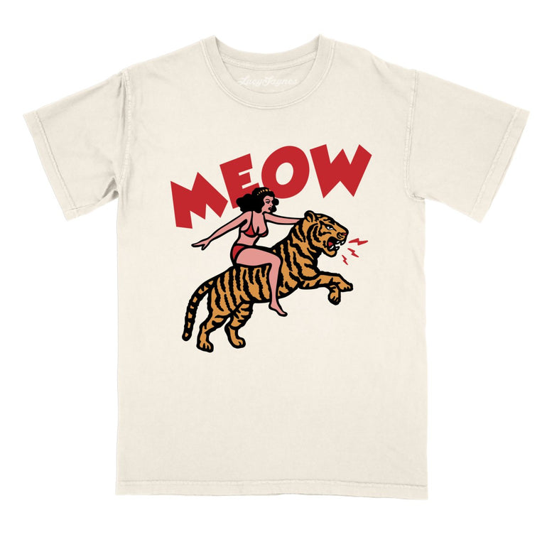 Meow Tiger Comfort Colors Graphic Tee - Ivory
