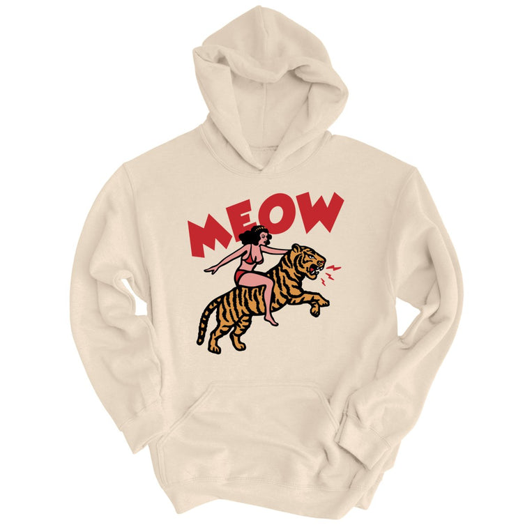 Meow Tiger Graphic Hoodie - Sand