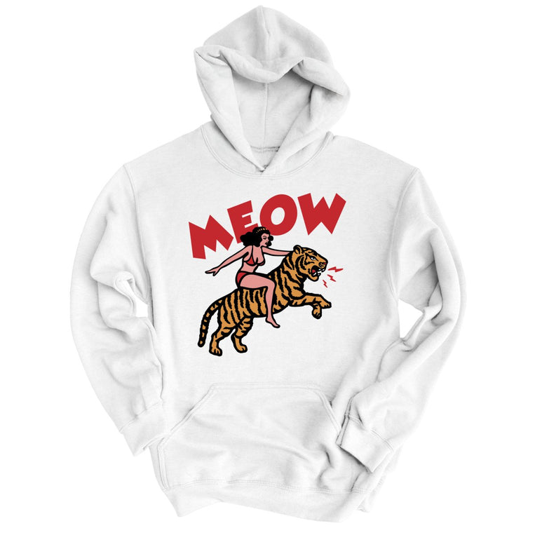 Meow Tiger Graphic Hoodie - White