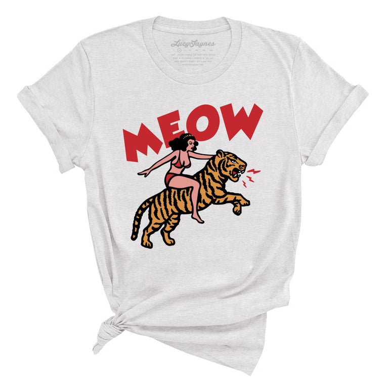 Meow Tiger Graphic Tee - Ash