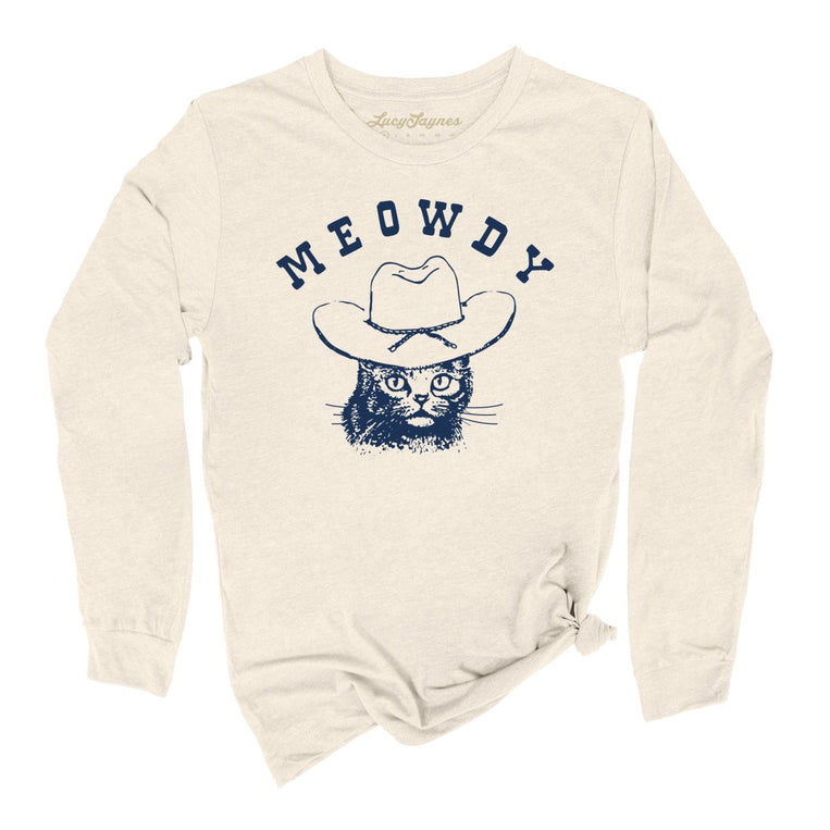 Meowdy Graphic Long Sleeve Tee - Natural