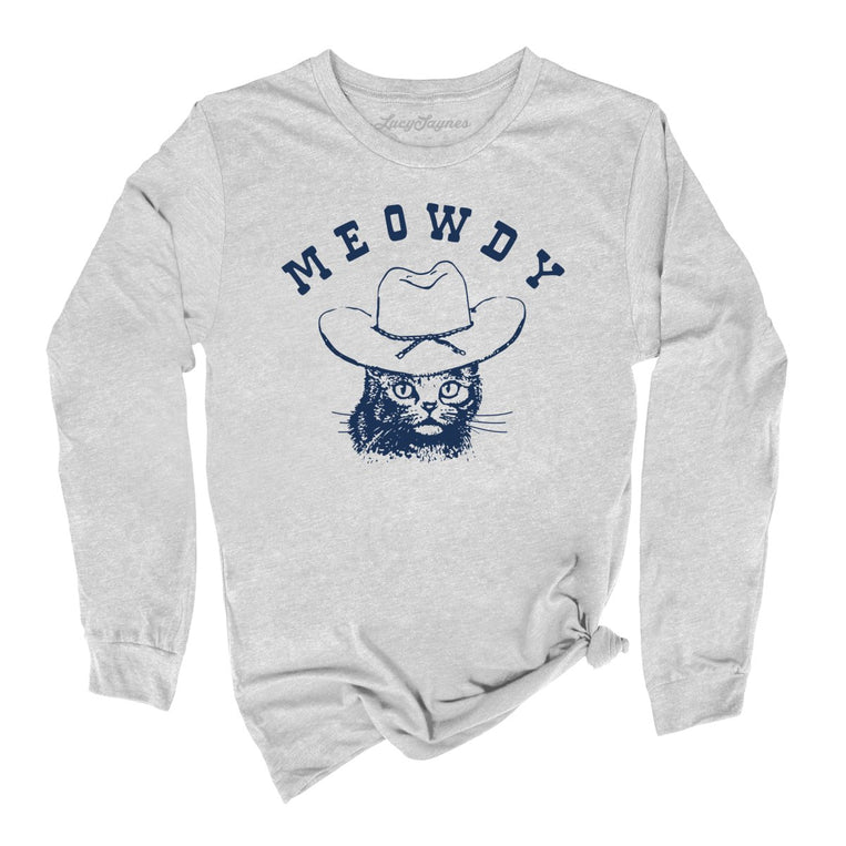 Meowdy Graphic Long Sleeve Tee - Athletic Heather