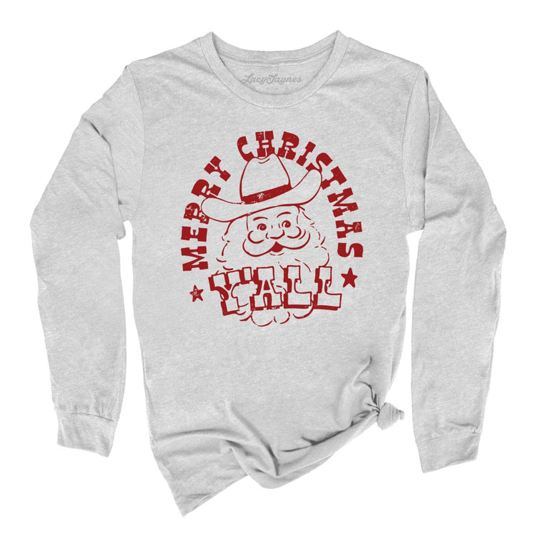 Merry Christmas Y'all Graphic Long Sleeve Tee - Athletic Heather