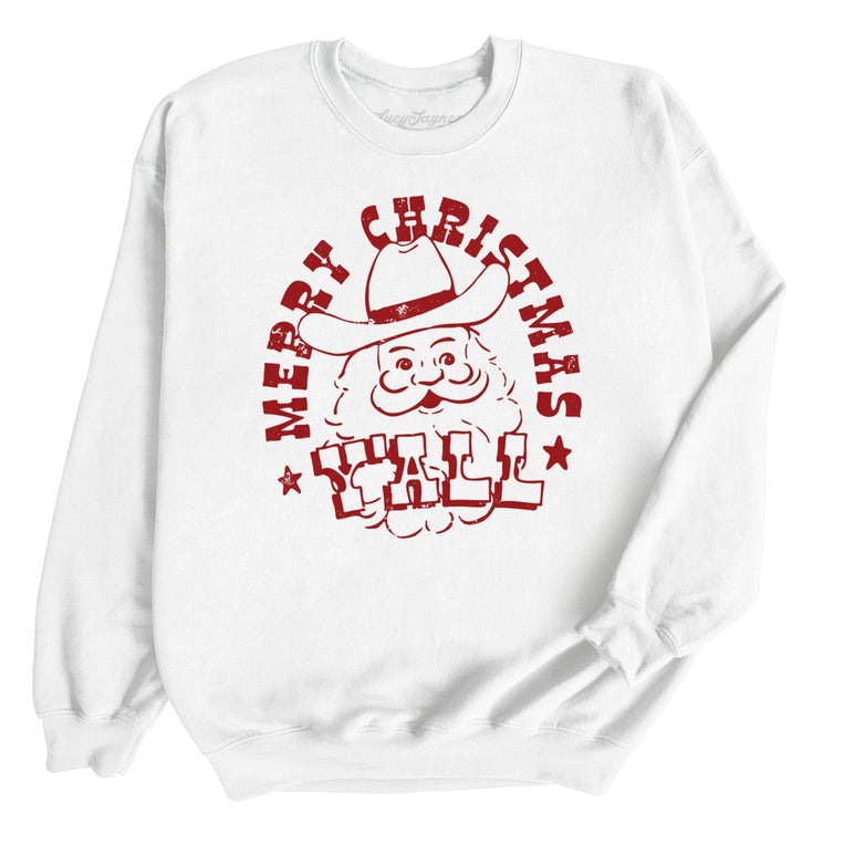 Merry Christmas Y'all Graphic Sweatshirt - White