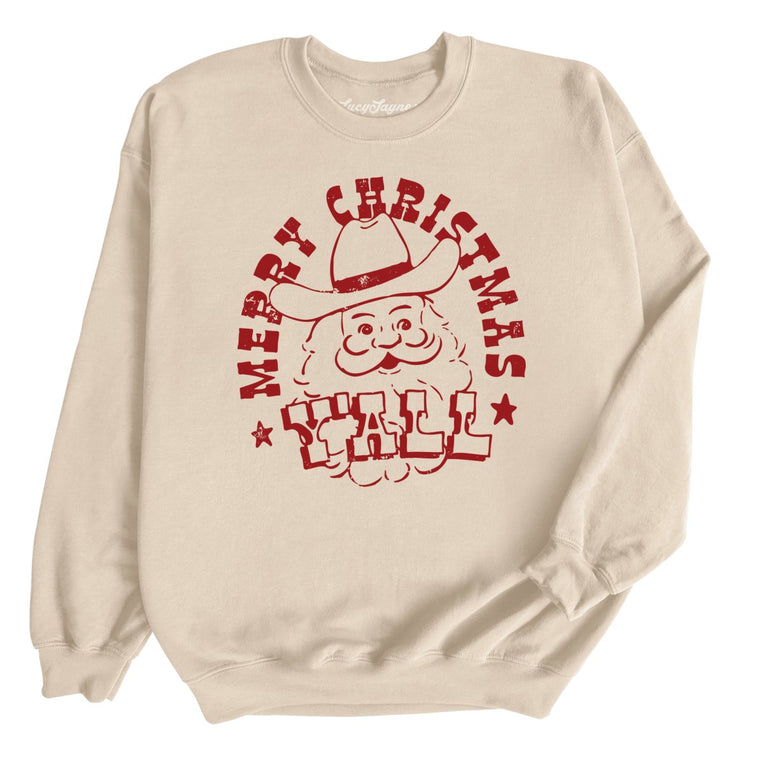 Merry Christmas Y'all Graphic Sweatshirt - Sand