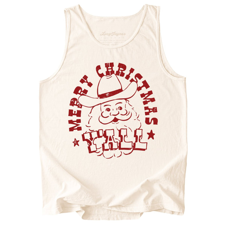 Merry Christmas Y'all Comfort Colors Graphic Tank Top