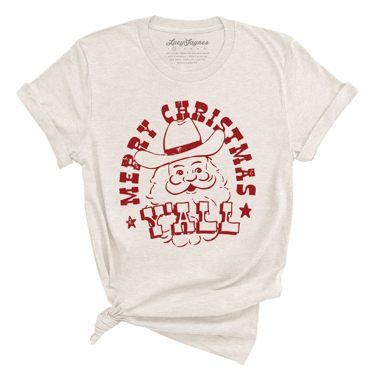 Merry Christmas Y'all Graphic Tee - Heather Dust