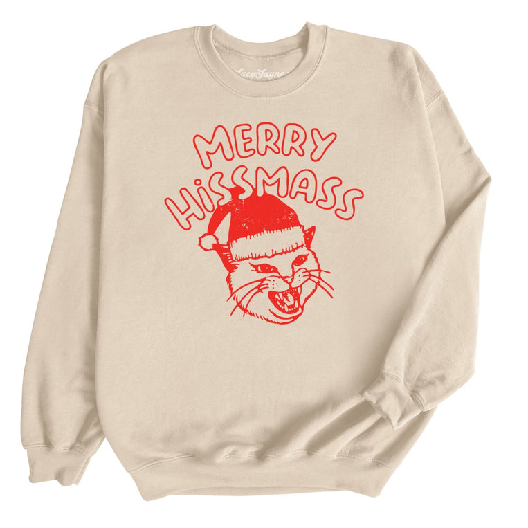Merry Hissmass Graphic Sweatshirt - Sand