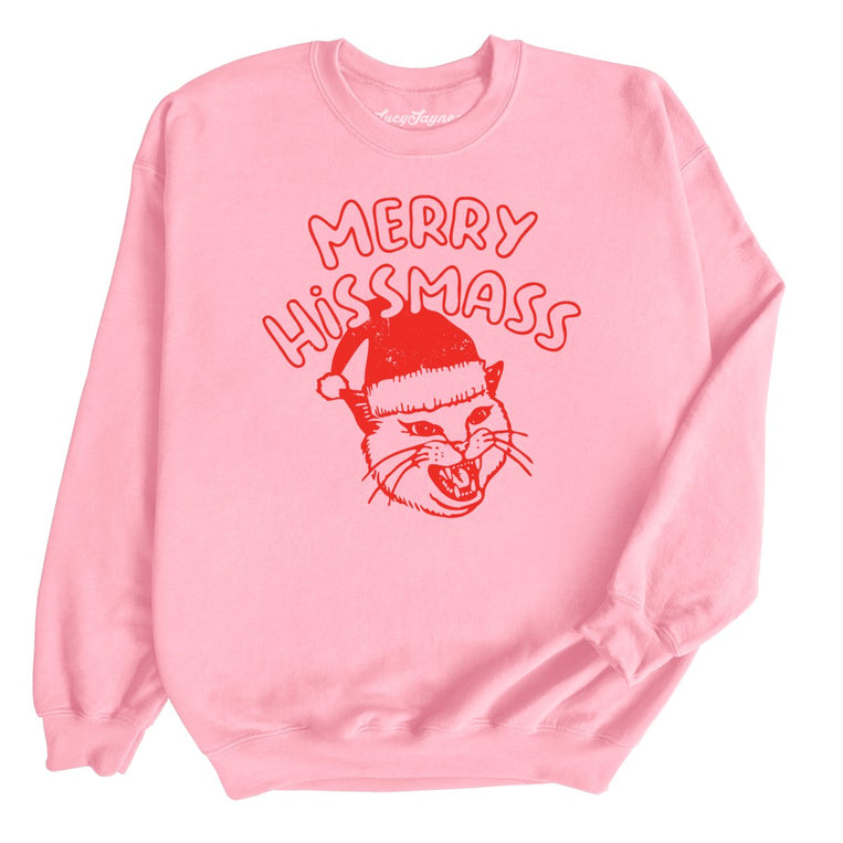Merry Hissmass Graphic Sweatshirt - Light Pink