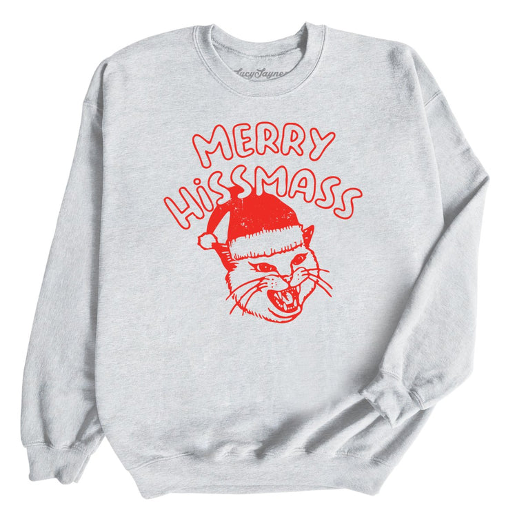 Merry Hissmass Graphic Sweatshirt - Ash