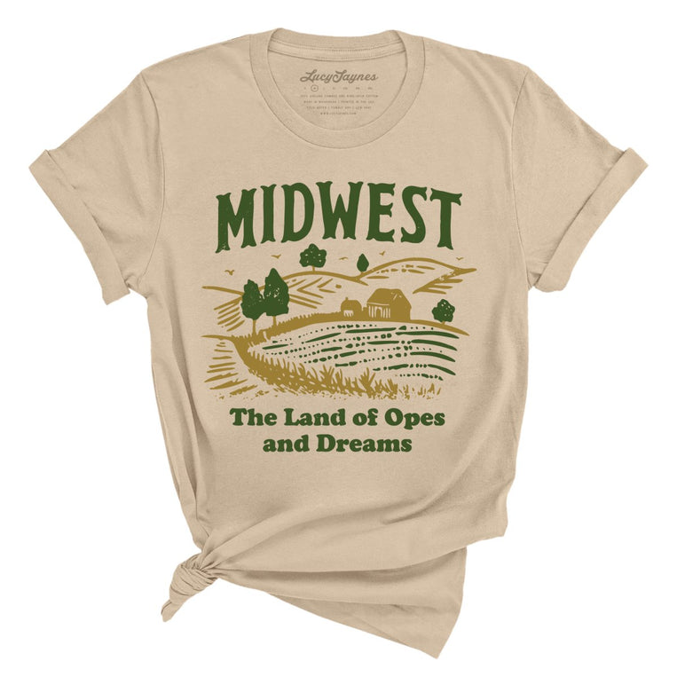 Midwest Land of Opes and Dreams Graphic Tee - Tan