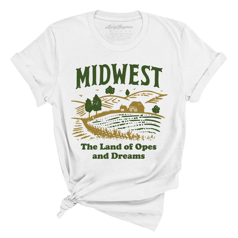 Midwest Land of Opes and Dreams Graphic Tee - White
