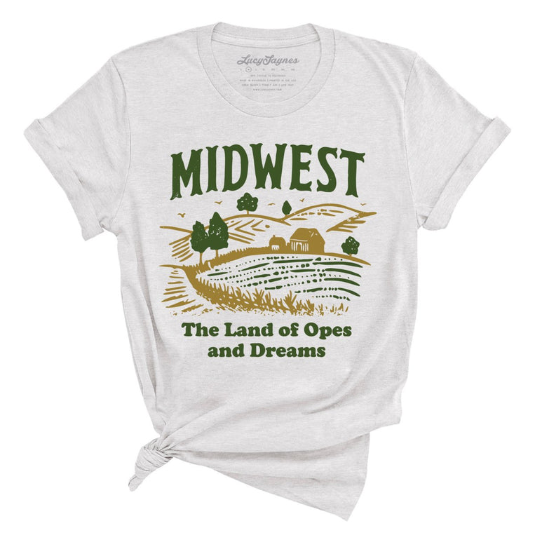 Midwest Land of Opes and Dreams Graphic Tee - Ash