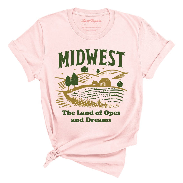 Midwest Land of Opes and Dreams Graphic Tee - Soft Pink