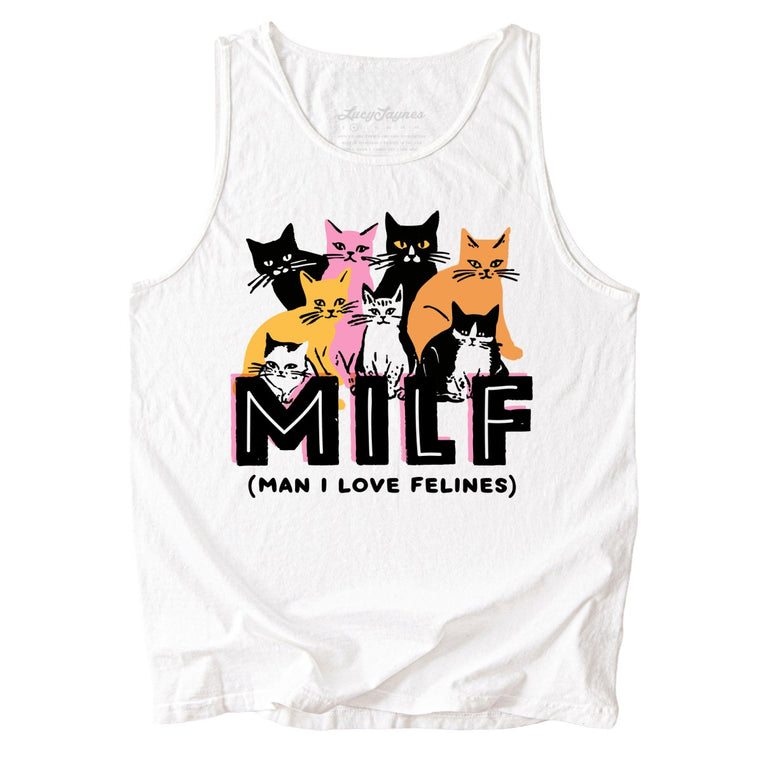 Milf Man I Love Felines Comfort Colors Graphic Tank Top
