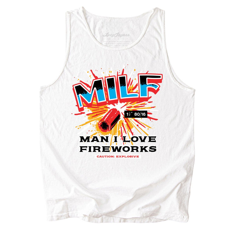 Man I Love Fireworks Comfort Colors Graphic Tank Top