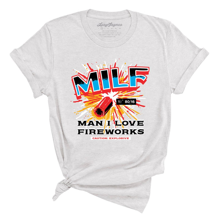 Man I Love Fireworks Graphic Tee - Ash