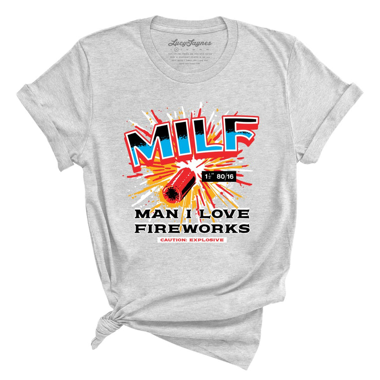 Man I Love Fireworks Graphic Tee - Athletic Heather