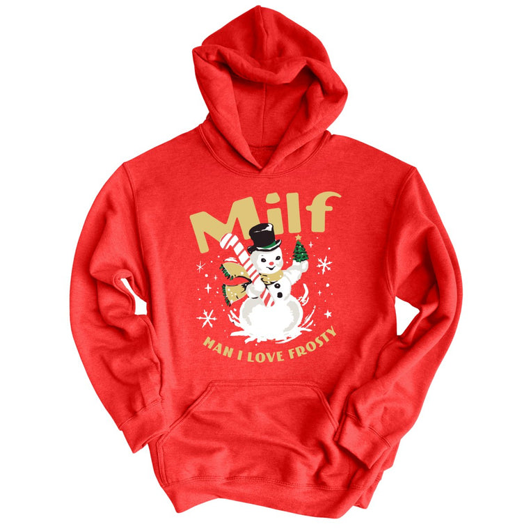 Man I Love Frosty Graphic Hoodie - Red