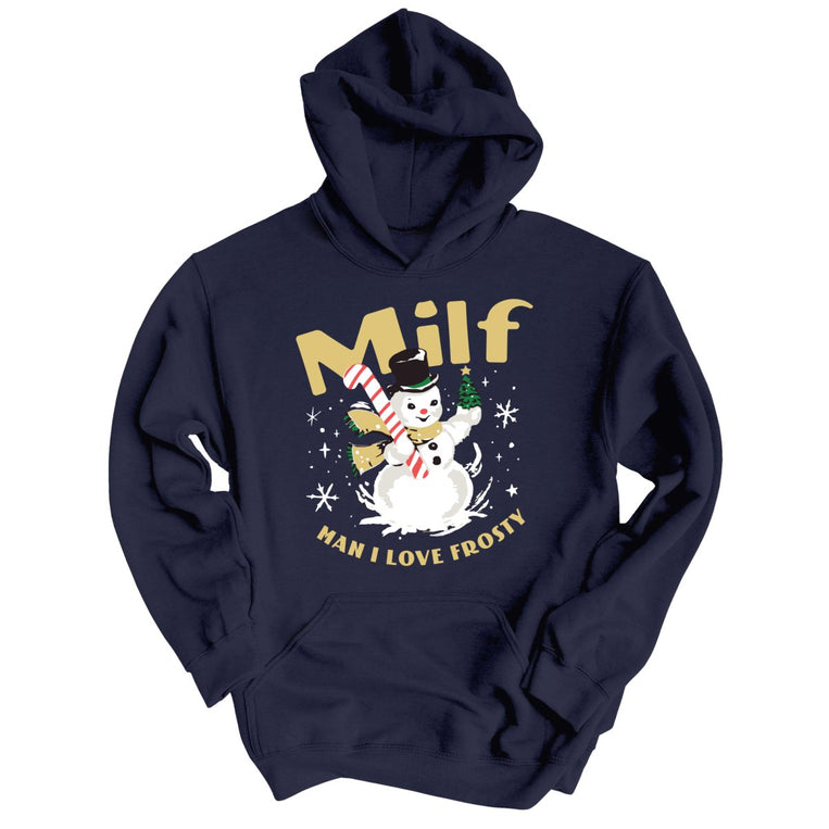 Man I Love Frosty Graphic Hoodie - Classic Navy