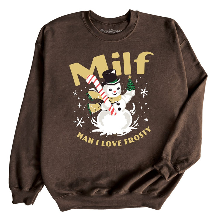 Man I Love Frosty Graphic Sweatshirt - Dark Chocolate