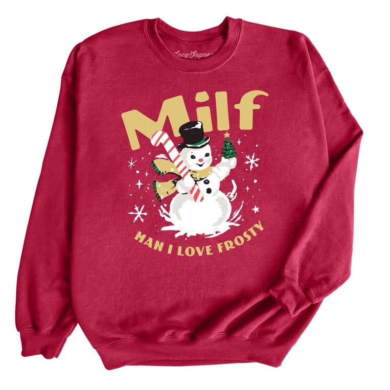 Man I Love Frosty Graphic Sweatshirt - Cardinal Red