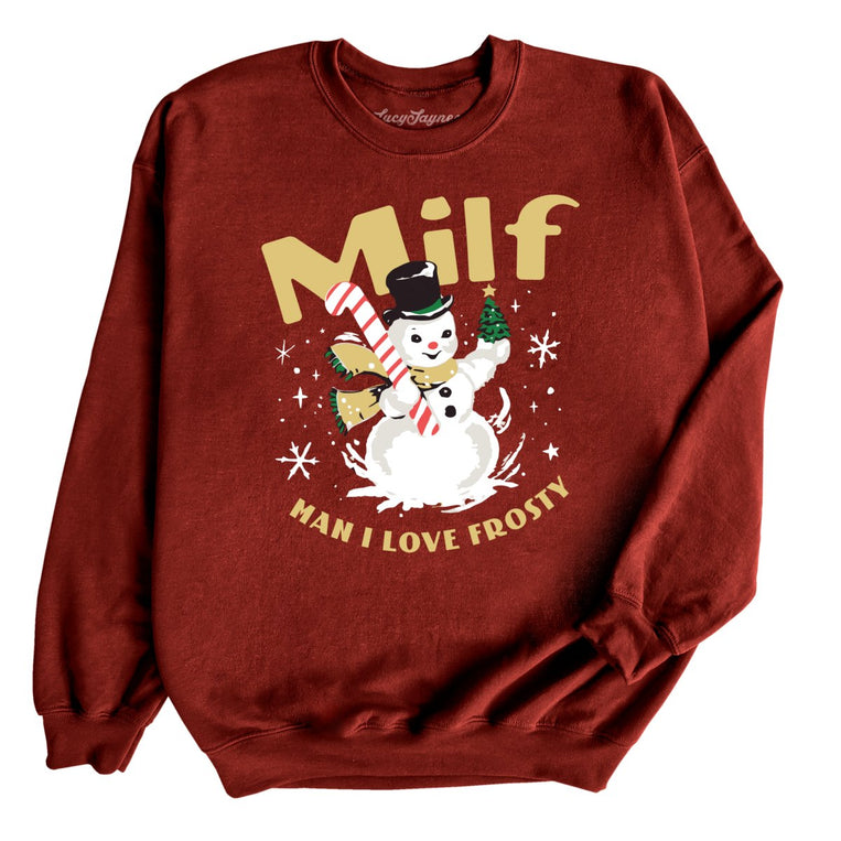 Man I Love Frosty Graphic Sweatshirt - Garnet