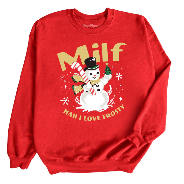 Man I Love Frosty Graphic Sweatshirt - Red