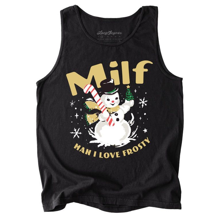 Man I Love Frosty Comfort Colors Graphic Tank Top - Black