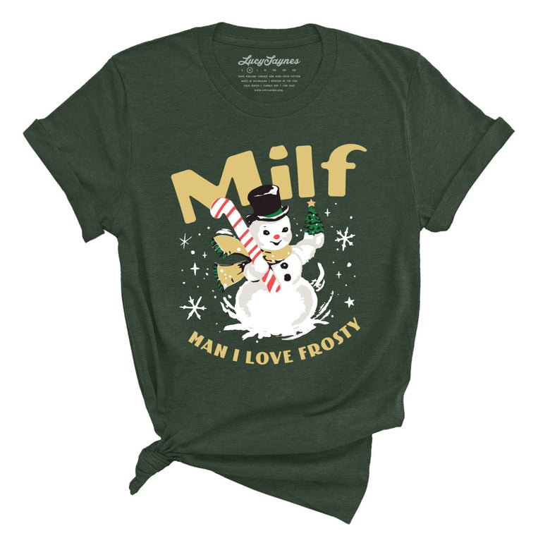 Man I Love Frosty Graphic Tee - Heather Forest