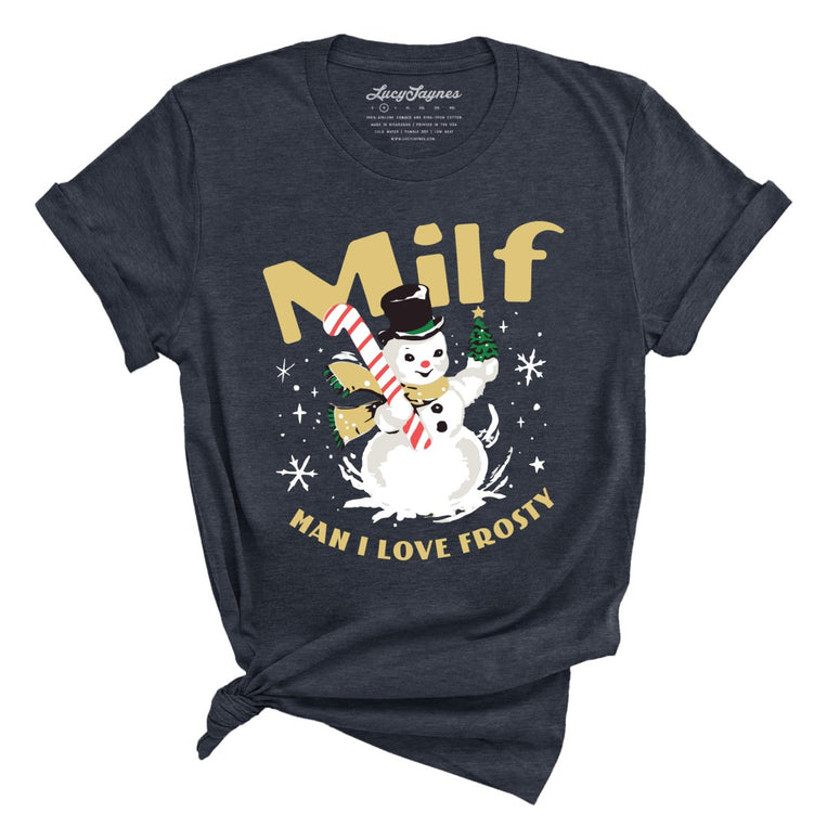 Man I Love Frosty Graphic Tee - Heather Midnight Navy