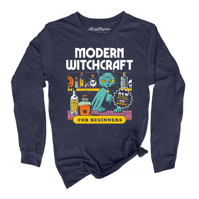 Modern Witchcraft Graphic Long Sleeve Tee - Heather Navy