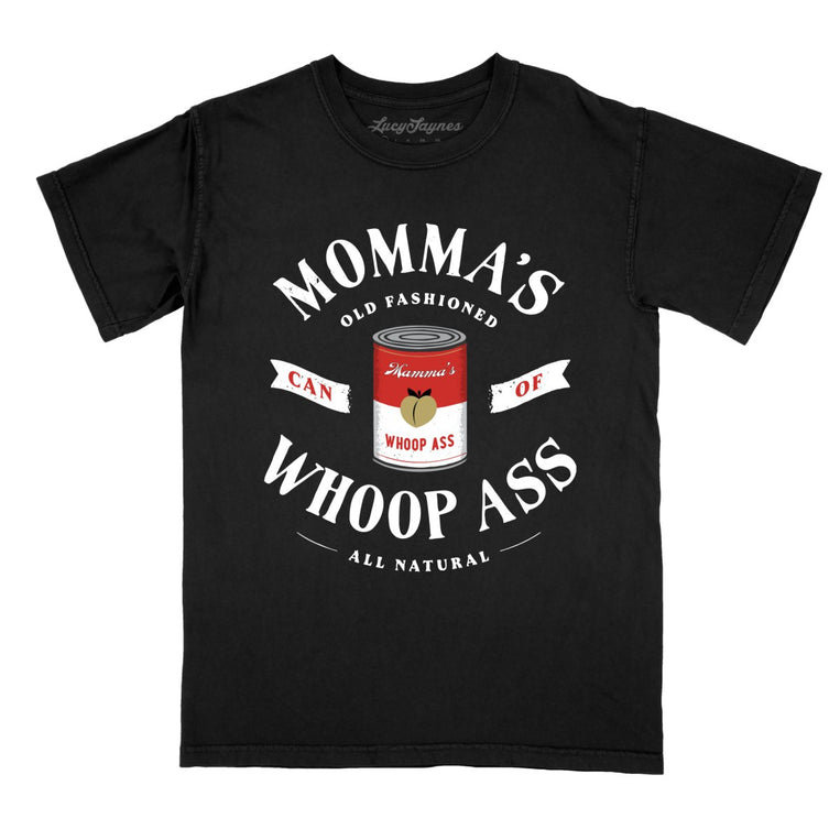 Momma's Can Of Whoop Ass Comfort Colors Graphic Tee - Black
