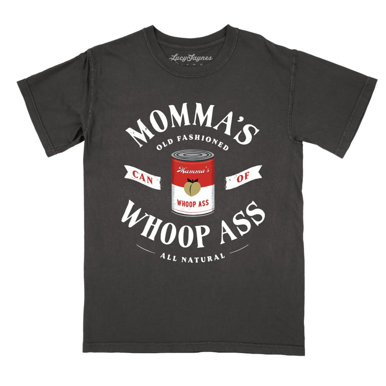 Momma's Can Of Whoop Ass Comfort Colors Graphic Tee - Pepper