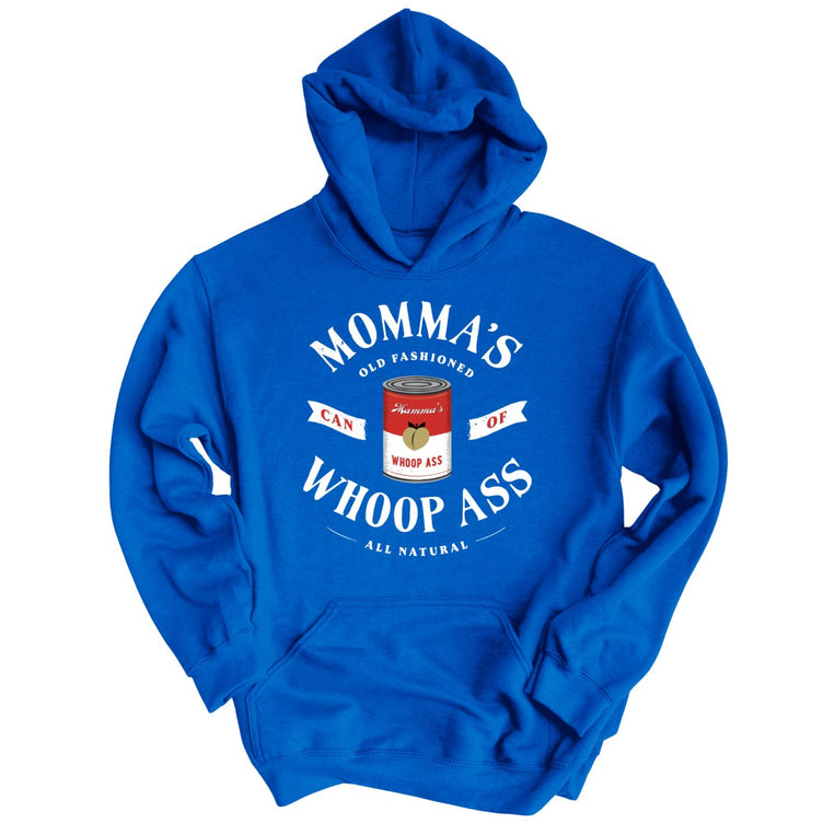 Momma's Can Of Whoop Ass Graphic Hoodie - Royal