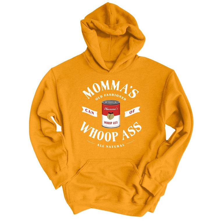 Momma's Can Of Whoop Ass Graphic Hoodie - Gold