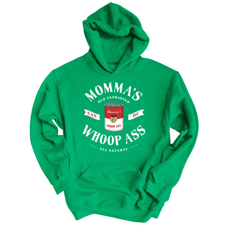 Momma's Can Of Whoop Ass Graphic Hoodie - Irish Green