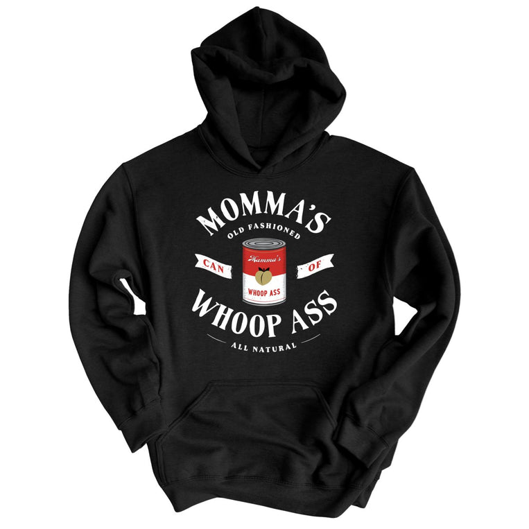 Momma's Can Of Whoop Ass Graphic Hoodie - Black