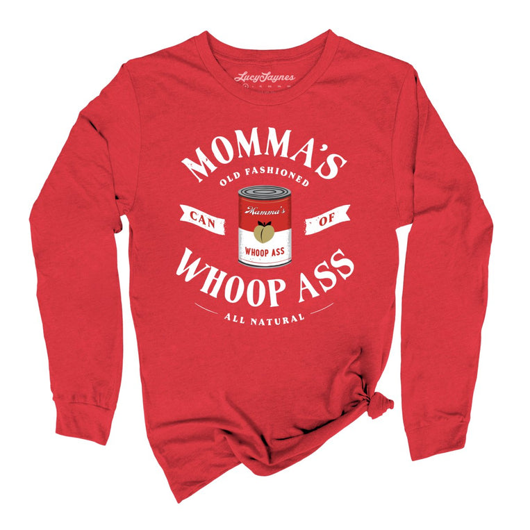 Momma's Can Of Whoop Ass Graphic Long Sleeve Tee
