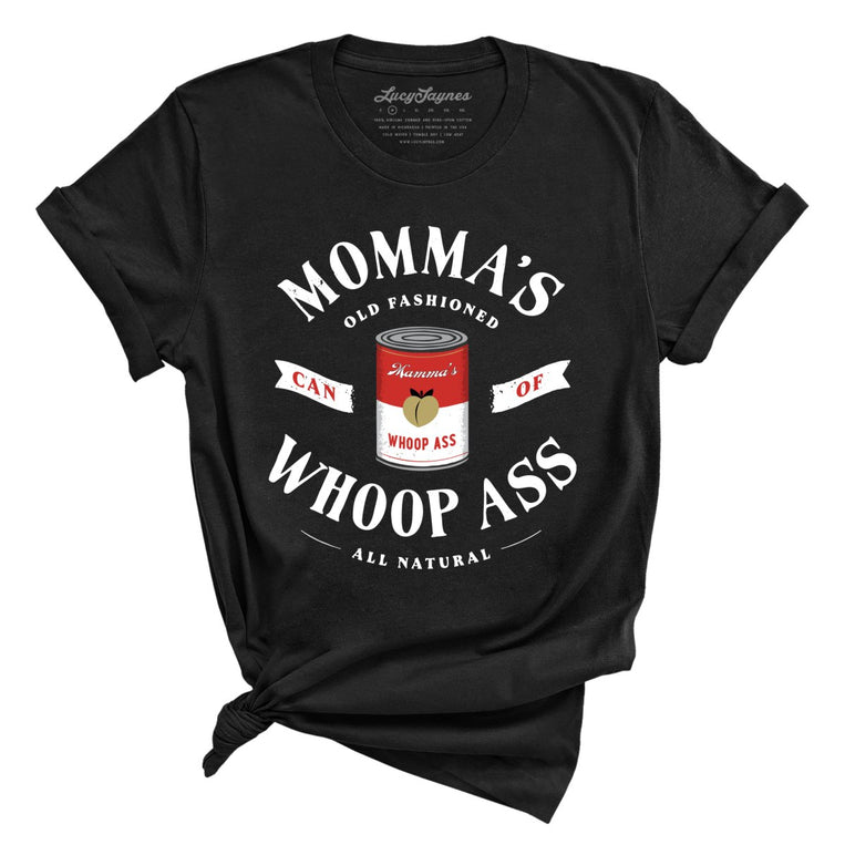 Momma's Can Of Whoop Ass Graphic Tee - Black