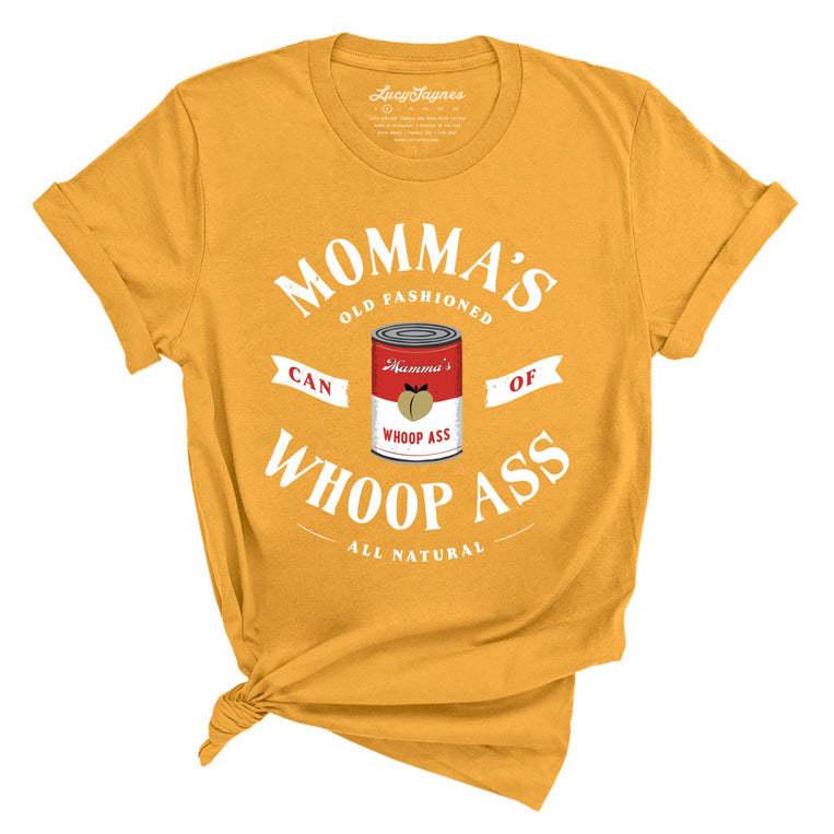 Momma's Can Of Whoop Ass Graphic Tee - Mustard